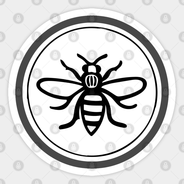 Manchester Bee Sticker by Olly Illustrated